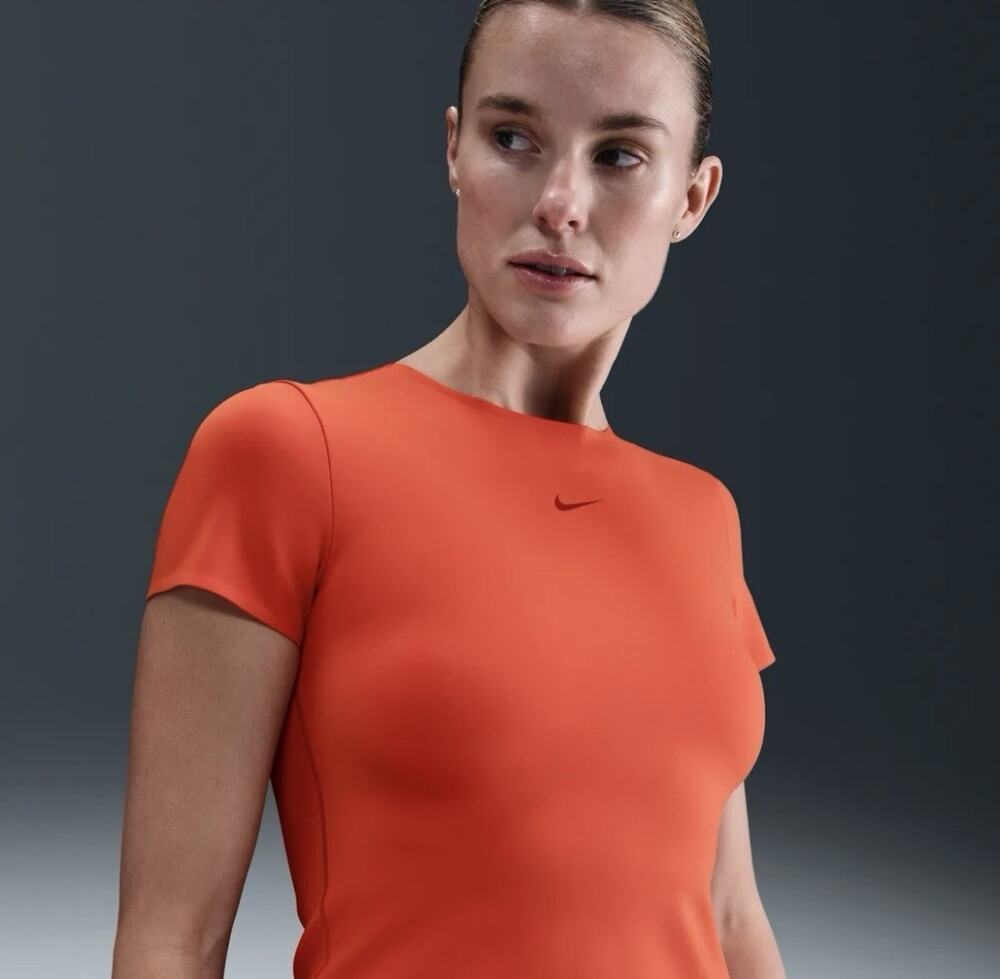 Nike Form Women’s Short Sleeve Top Orange HQ8079-633 Womens XL